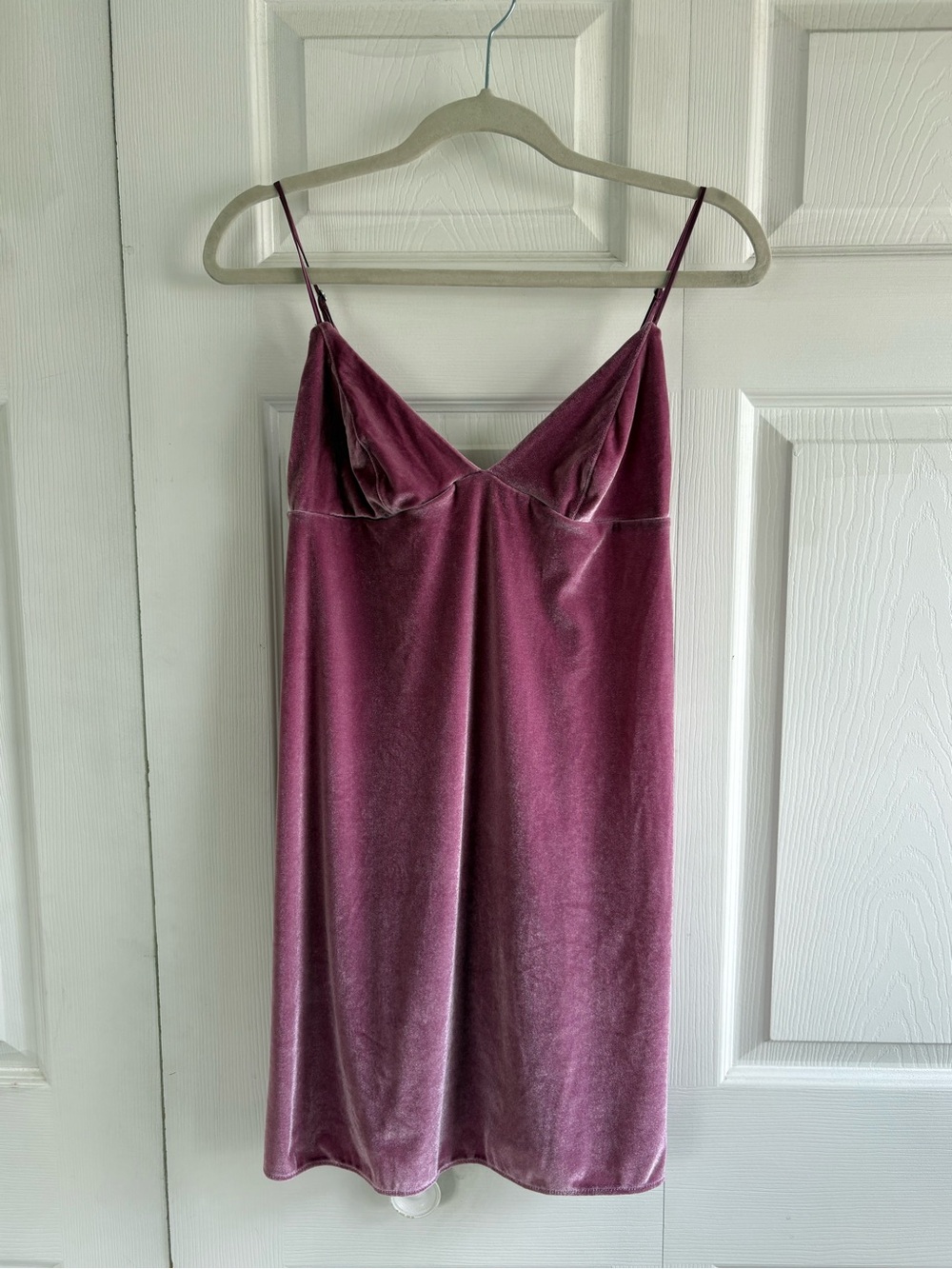 Victoria's Secret Velvet Spaghetti Straps Night Gown Dress Mauve Pink M Sexy